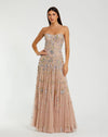 Mac Duggal Pink Strapless Sweetheart Embellished Net Gown #10100