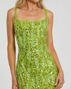 Sequin spaghetti strap slip dress - Apple Green