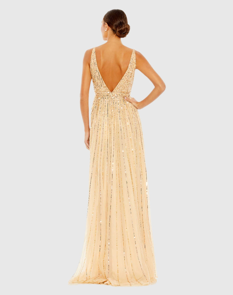 Sequin Ball Gown - Nude - Sale