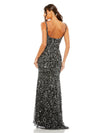 Mac Duggal, Sequin low back thin strap sequin gown - Gold, Style #10705, Back back view