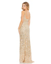 Mac Duggal, Sequin low back thin strap sequin gown - Gold, Style #10705, Gold back view