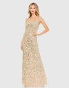 Mac Duggal, Sequin low back thin strap sequin gown - Gold #10705