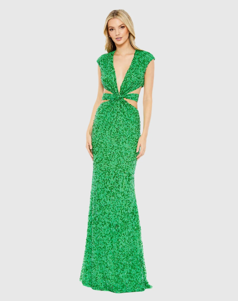 Mac Duggal, Spring Green Sequin Evening Dress #10919 