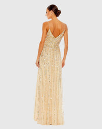 Sequin Sleeveless Gown - Nude - Sale