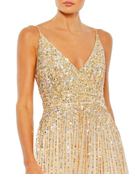 Sequin Sleeveless Gown - Nude - Sale