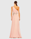 Asymmetric one shoulder embellished gown - Rose Pink