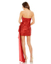 Strapless Ruched Mini Dress - Red