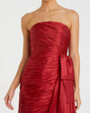 Strapless Ruched Mini Dress - Red