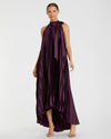 Mac Duggal #11639 Pleated halterneck gown - Plum 