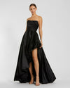 Mac Duggal, Strapless Ruched High Low Gown #11685 Black