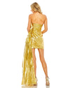 Strapless Metallic Draped Mini Dress - Gold