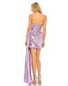 Strapless Metallic Draped Mini Dress - Lilac