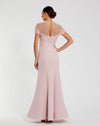 Mermaid Crepe Gown With Beaded Illusion Neck - Mauve