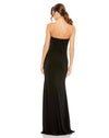 Strapless sweetheart jersey gown with waist detail - Black