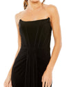 Strapless sweetheart jersey gown with waist detail - Black