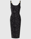 Sexy Black Medusa Bodycon Midi Dress