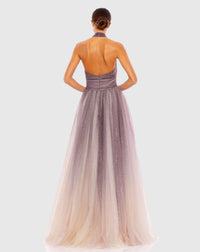 Glitter ombre halter neck ballgown - Grey