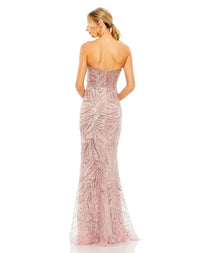 Strapless embellished crystal gown - Blush Pink