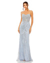 Strapless embellished crystal gown - Powder Blue