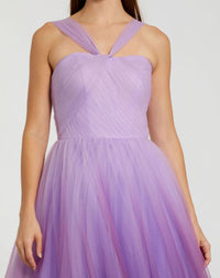 Cross Front Tulle Dress - Purple