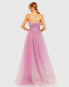 Strapless Glitter Tulle Gown - Aqua Ombre