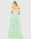 Off The Shoulder Tulle Gown - Mint