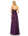 mac duggal dress, wedding guest dress, prom dress, Style #20585, strapless bow front detail gown, aubergine purple back