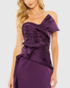 Strapless Bow Front Gown - Purple