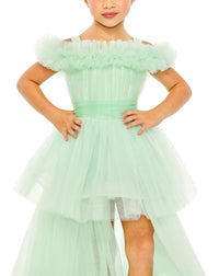 Mini Off The Shoulder Tulle Gown - Mint