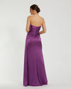 Strapless Embellished Sweetheart Neckline Satin Gown - Violet