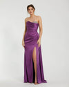 Mac Duggal #2211 Strapless Embellished Sweetheart Neckline Satin Gown -Purple