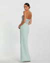 Strapless Crepe Fitted Gown With Rhinestones - Green