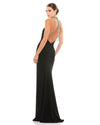 MAC DUGGAL, BEADED HALTER JERSEY GOWN, Style #25572 BACK VIEW