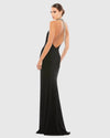 Halterneck beaded detail elegant gown - Black