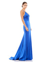 Plunging faux wrap sleeveless evening gown - Royal Blue