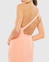 One Shoulder Jersey Mermaid Gown Bridesmaid - Peach