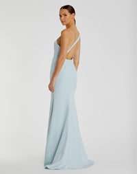 One Shoulder Jersey Mermaid Gown Bridesmaid - Peach