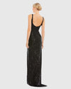 Full sequin scoop back gown - Black