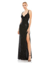 Full sequin scoop back gown - Black