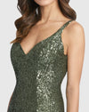 Full sequin scoop back gown - Silver