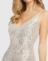 Full sequin scoop back gown - Silver