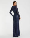 Sequin Long Sleeve Gown - Midnight