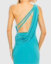 Draped back stretch-jersey gown - Red