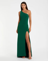 One Shoulder Jsersey Sexy Evening Dress - Emerald #26512