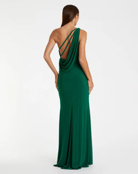 Draped back stretch-jersey gown - Emerald