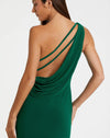 Draped back stretch-jersey gown - Emerald