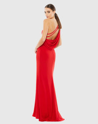 Draped back stretch-jersey gown - Red