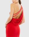 Draped back stretch-jersey gown - Red