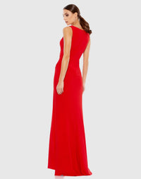 Ruched Jersey Bridesmaids Dress - Red