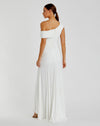 Foldover ruched jersey evening gown - White - Sale